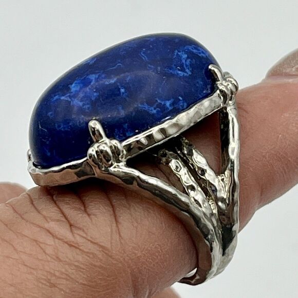 3 Retired Premier Design Jewelry Rings "Blue Lapis", Glam Slam Rhodium, Aurora B - Picture 3 of 10